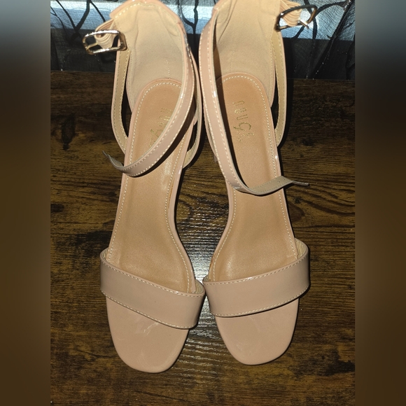 Rouge Helium Nude Strappy Sandals with Block Heel - Picture 2 of 5